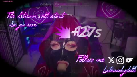 Snapshot of latexrubydoll chatting on March 8, 8:33 am Latex Ruby online show from March 8, 8:33 am